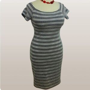 BISOU BISOU Cap Sleeves Midi Dress.